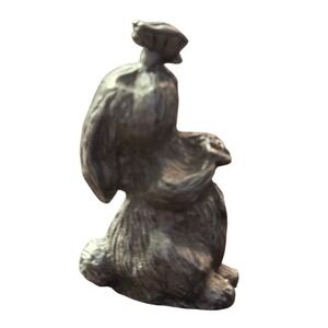 Vintage Spoontiques Pewter Figurine Rabbit with Butterfly 1981 Home Decor